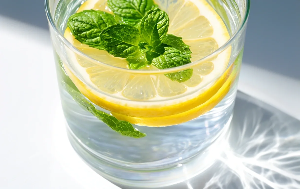 Agua con limón para la hidratación digestiva