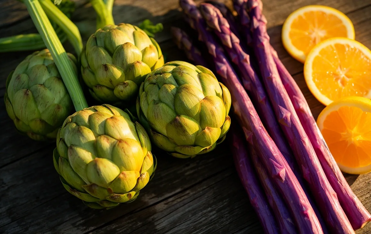 Variedad de vegetales frescos para la salud digestiva